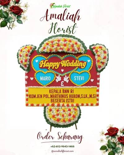 Karangan Papan Bunga Pernikahan di Wanaraja